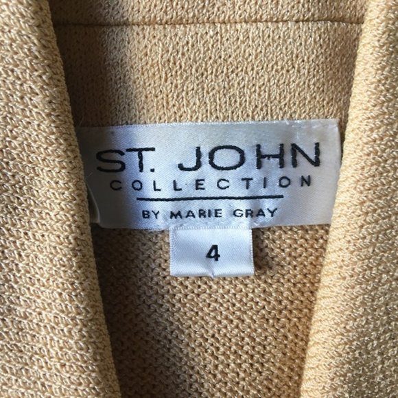 ST JOHN BEIGE KNIT JACKET BLAZER SIZE 4 - Picture 5 of 5